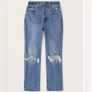 Abercrombie & Fitch Curve Love Ultra High Rise Ankle Straight Jean - 25 Short
